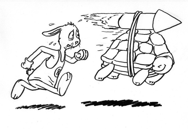 Sometimes even the tortoise has to pick up his pace.