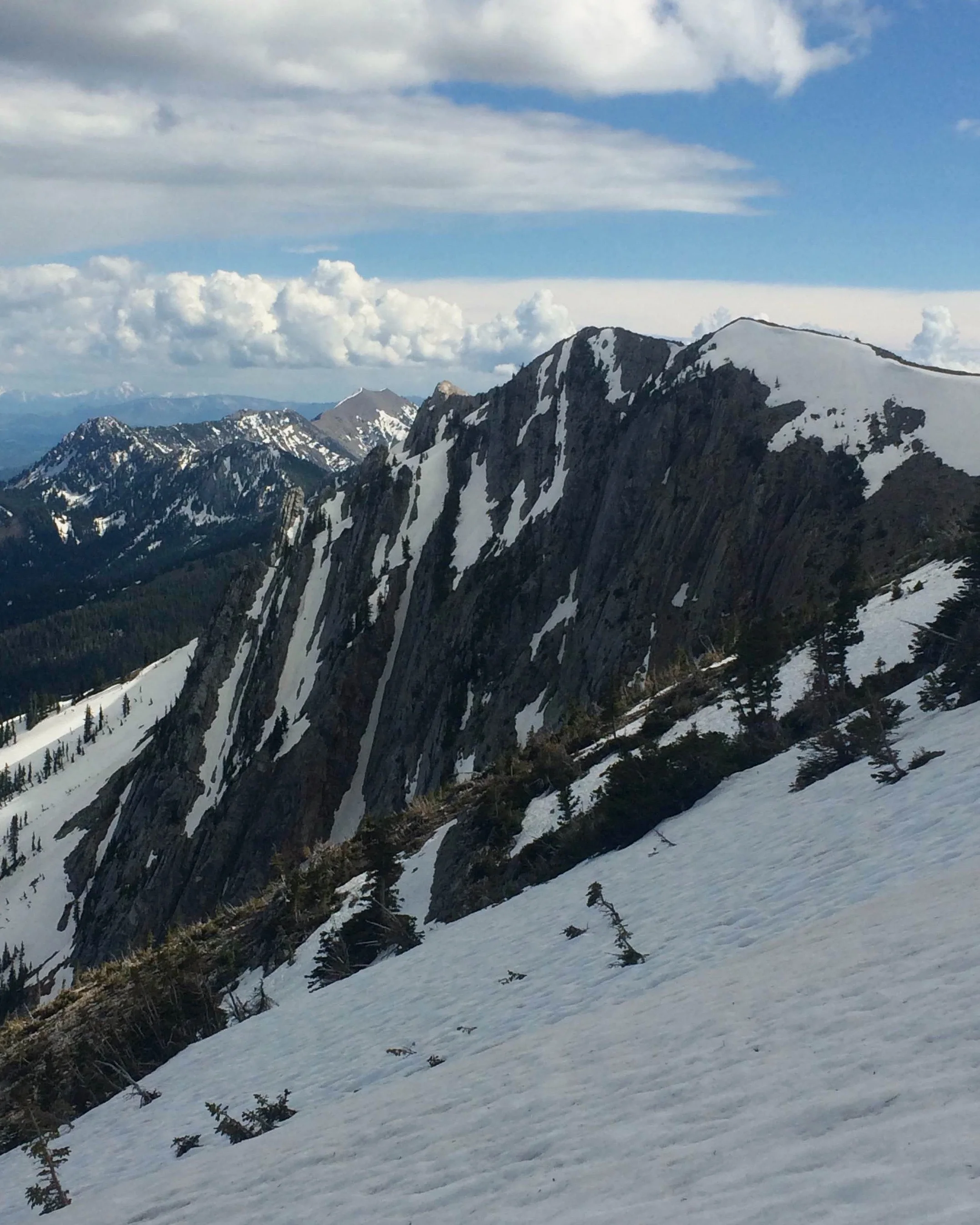 The view of “The Ruler” a week prior to descent with a width ranging from 7 - 15 ft and a slope angle ranging from 40 - 50 °