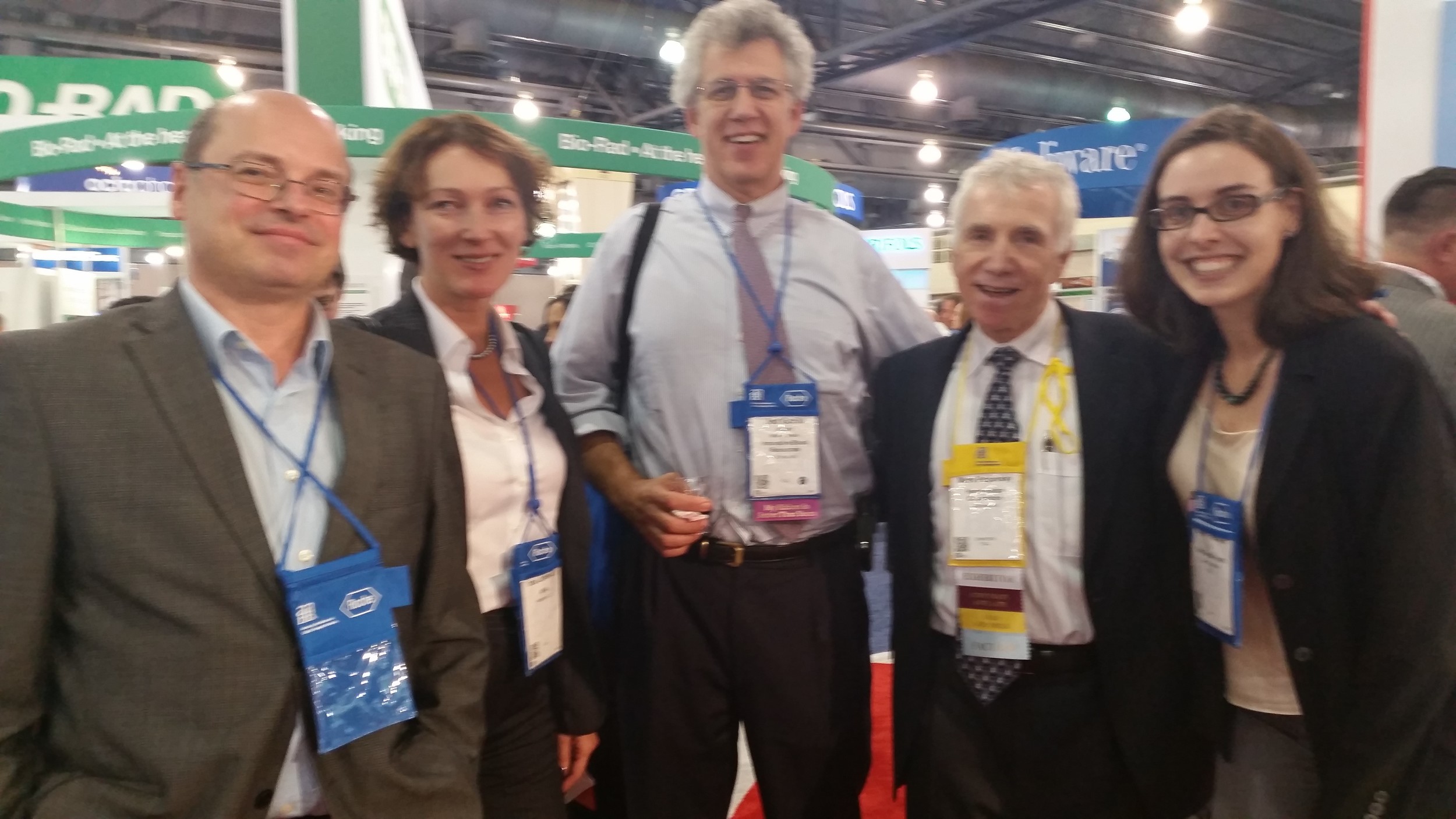 From right to left: Mark Popovsky, Chief Medical Officer of Haemonetics; Inna Jurkevich, Senior program officer of the American International Health Alliance; Jed Gorlin, the Medical Director of Memorial Blood Centers; and Charles Munk, the IT consultant for AABB. Photo credit to Pat from the Red Cross. 