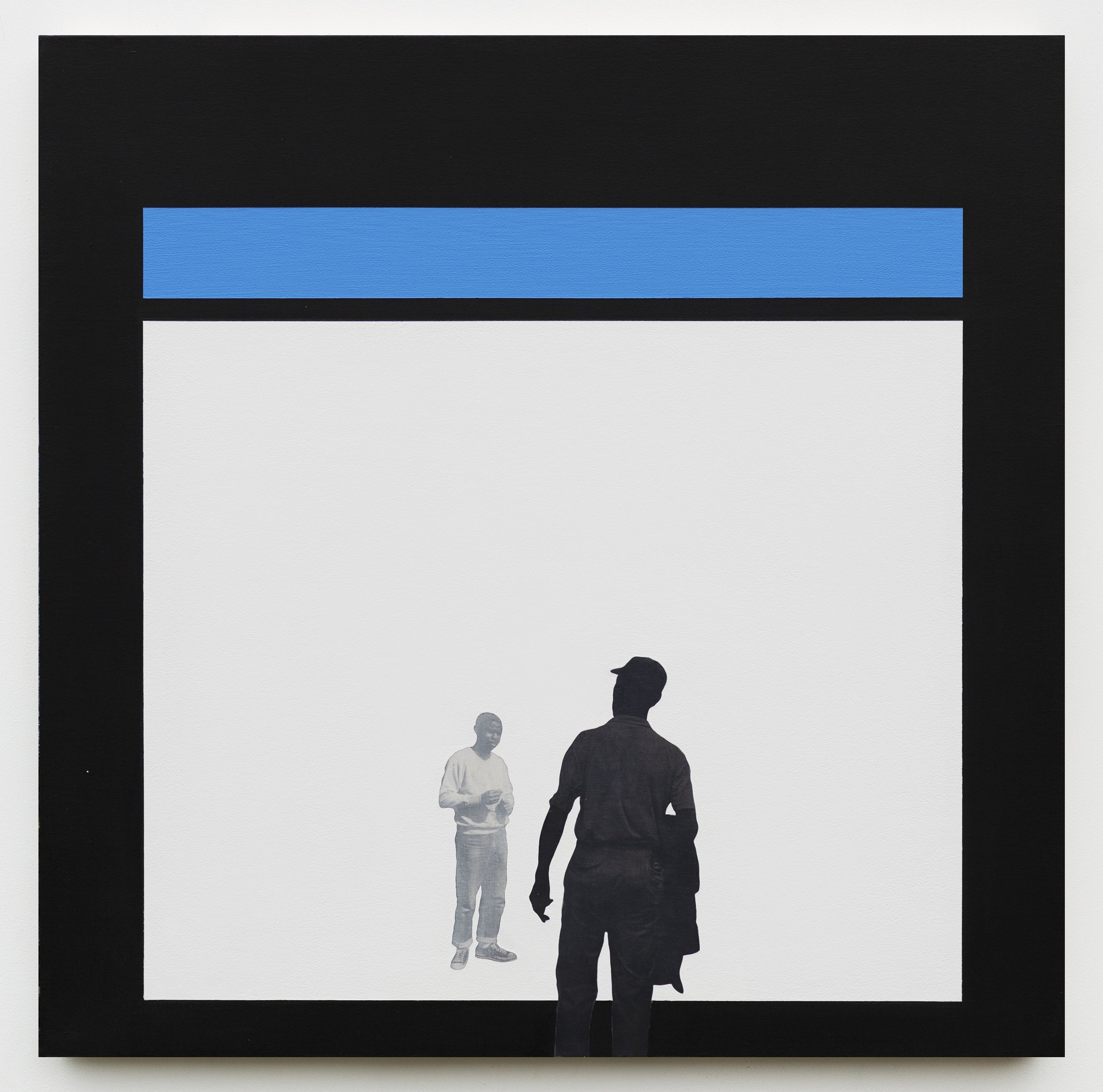 Stand. 2022 / 40"x40" Acrylic and Digital Print on canvas on wood panel