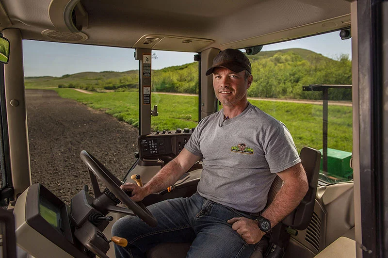 Shawn Hansen prepares for seeding at Craven Riverside Gardens, Craven, Saskatchewan, where he farms 400 acres of mixed vegetables and participates in the Federated Co-operatives Limited’s Grown at Home initiative.