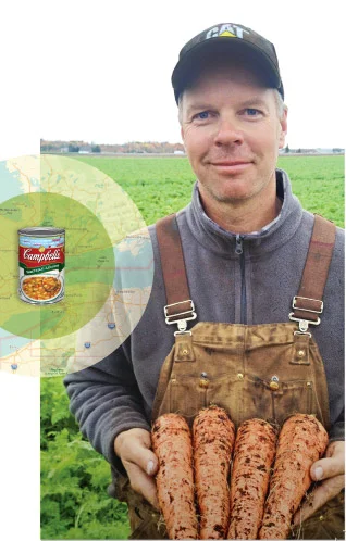 Dan Sopuch among the nearby growers that supply Campbell Canada’s Ontario facility. PHOTO: ISUPPLIED 