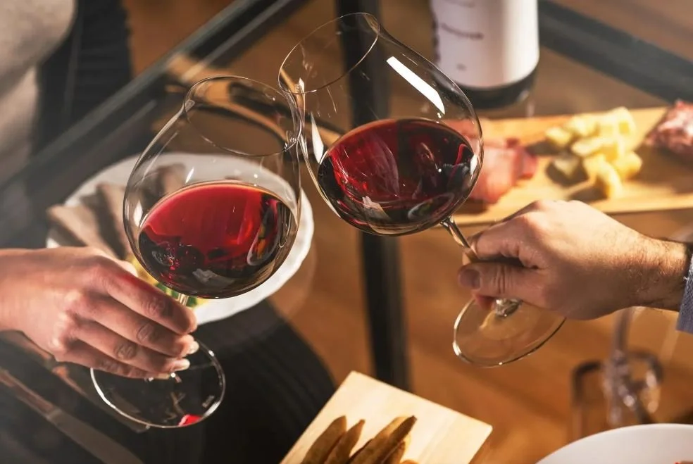 Toasting with red wine in Piemonte.JPG