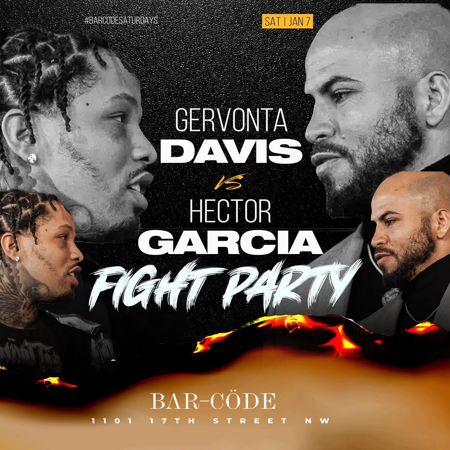 [SATURDAY] GERVONTA DAVIS vs. GARCIA Fight Party at @BarcodeDC!

Music by @DJCStylez_ &bull; DM for Tables/Bottle Service!

#BarcodeSaturdays #TheCode