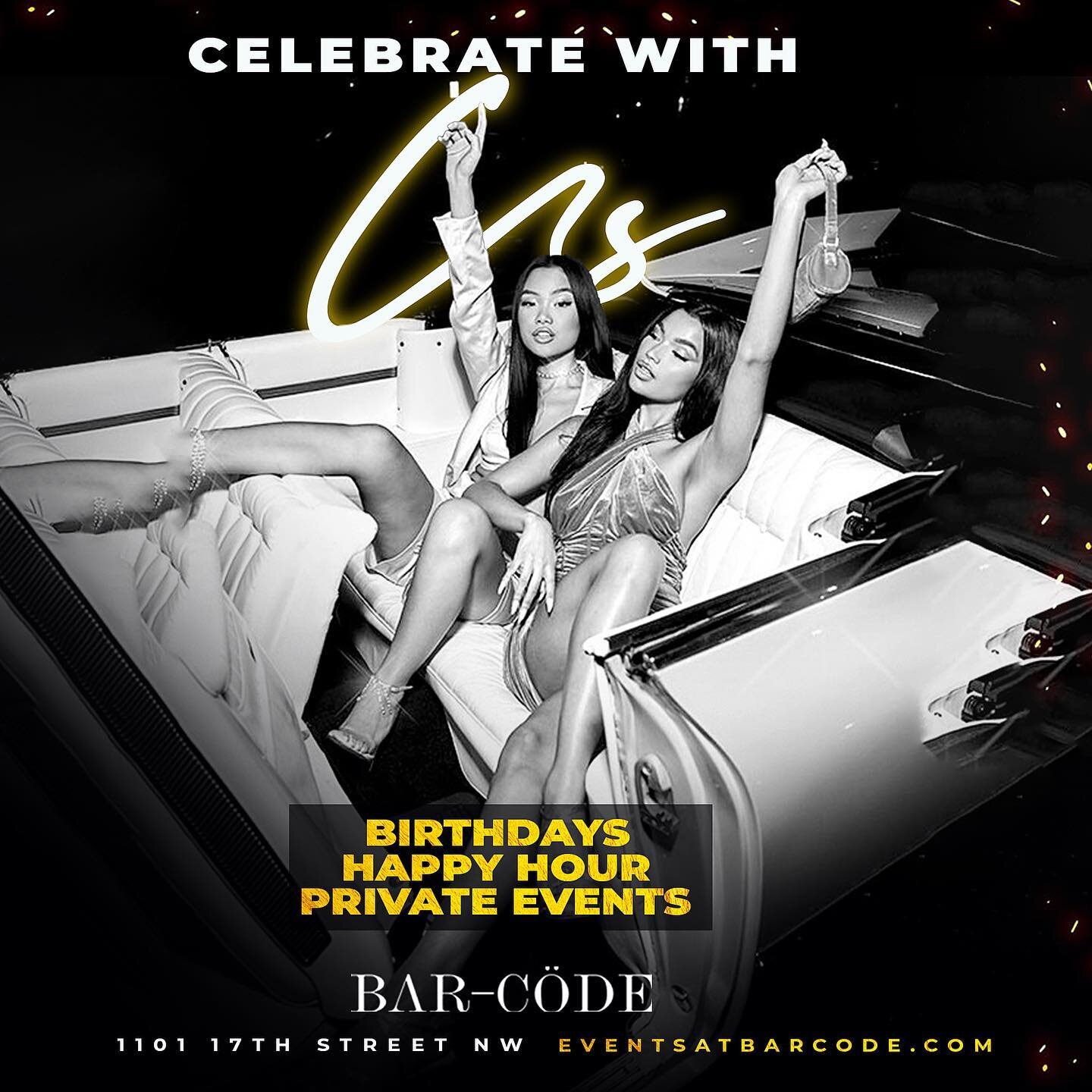 CELEBRATE with Us at @BarcodeDC!

&bull;Birthdays
&bull;Happy Hour
&bull;Private Events

EventsAtBarcode.com or egoentgroup.com

#BarcodeFridays #BarcodeSatBrunch #BarcodeSaturdays #BarcodeSundays