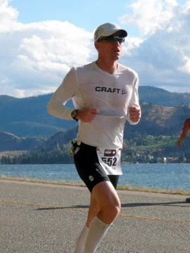 Stephan competing in Ironman Canada Triathlon