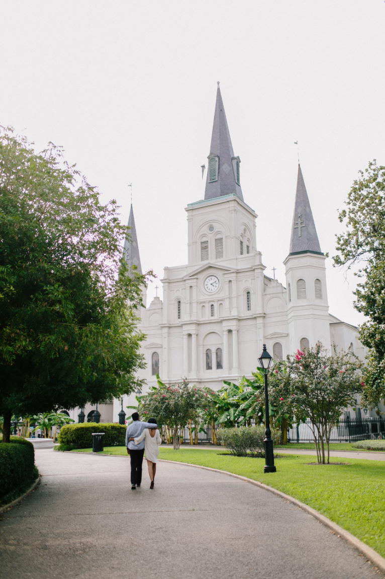Sneak peek of our engagement pictures // St. Louis Cathedral in the French Quarter 