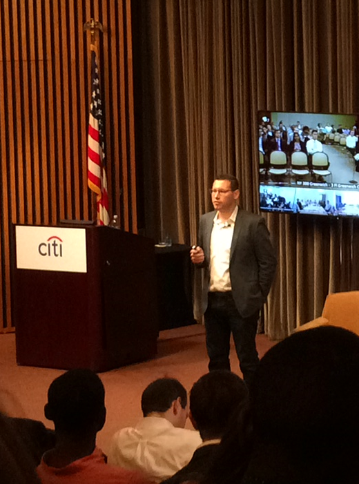 Matt Ronen speaks at Citigroup headquarters to internship class. (July 22, 2015)