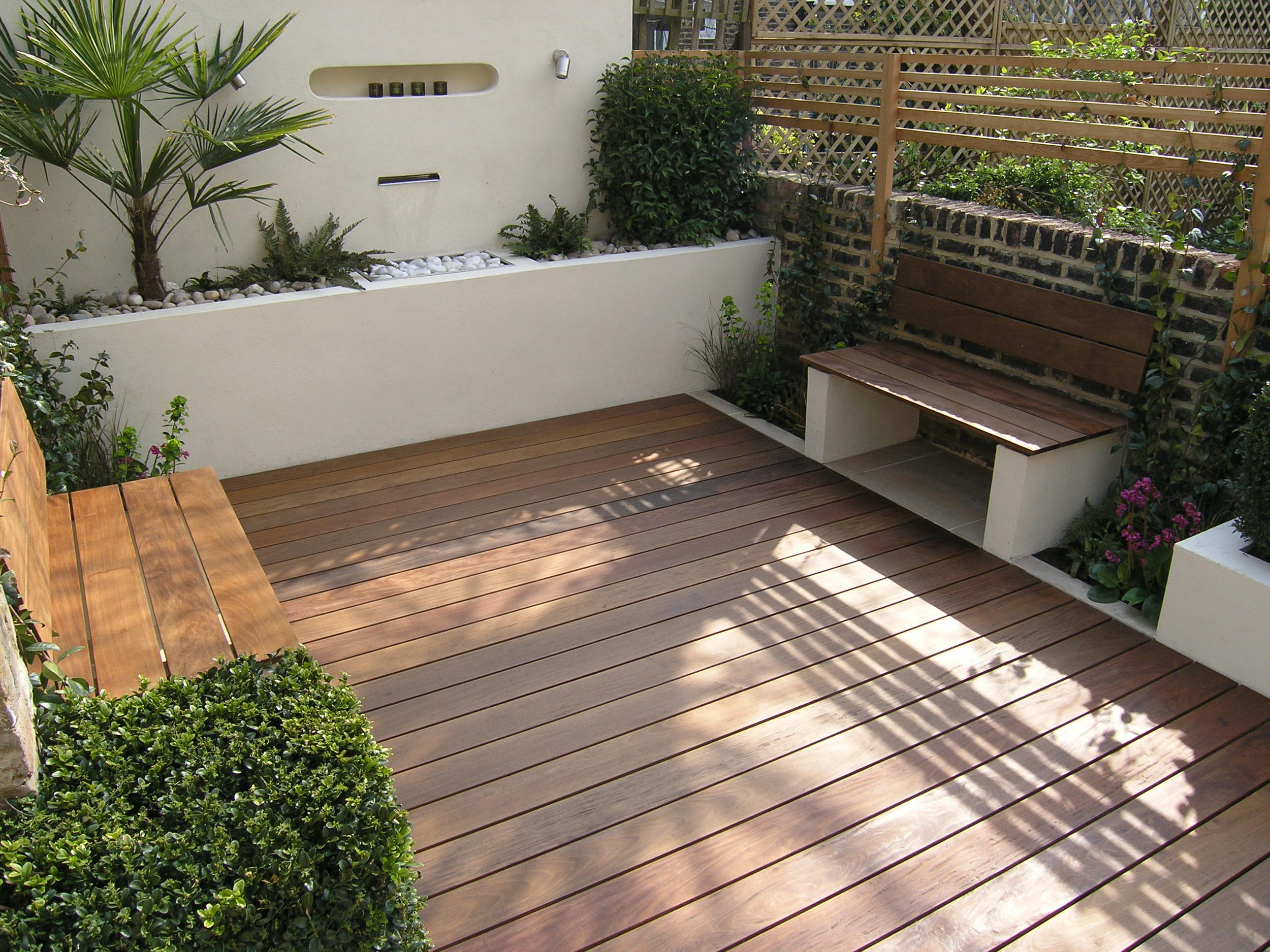 North London small garden makeover with plants and decking
