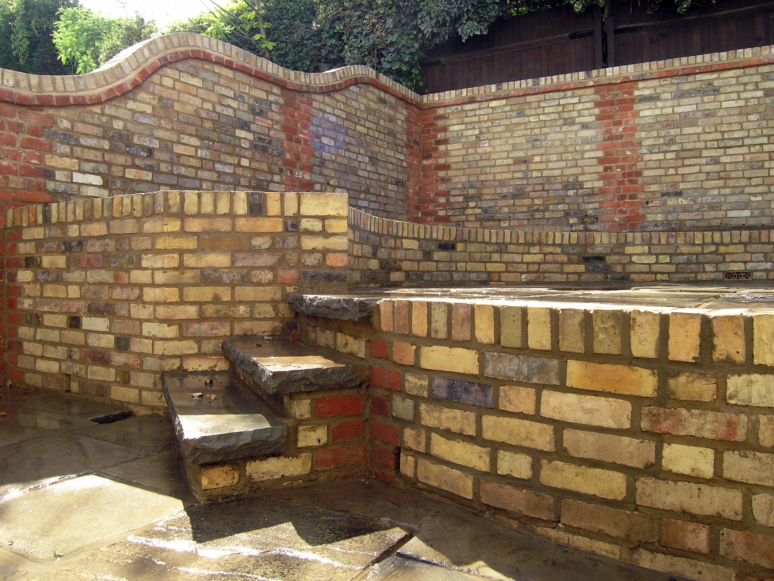 Town garden makeover in North London using reclaimed bricks