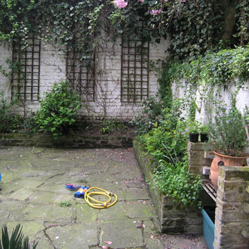 Before the makeover this courtyard garden looked dark and untidy
