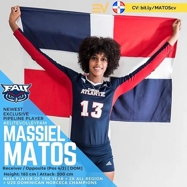 New 183cm Pos 4 Receiver #EliteVolleyPipelinePlayer #MassielMatosVolley from the @voleifemrd has joined the #EliteVolleyFam and wasan @njcaa Player of the Year + @conferenceusa 1st team + U20 @norcecainfo champion. She&rsquo;s got big goals and is re