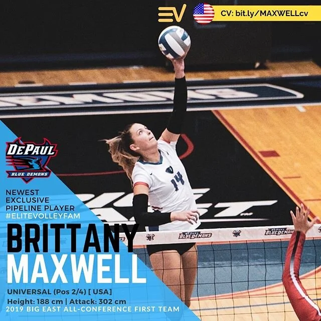 New 188cm lefty Opposite #EliteVolleyPipeline player #BrittanyMaxwellVolley has joined the #EliteVolleyFam and a new team in #CEVchallengecupW who just advacnced to the next round after beating @volleyluganoofficial from Switzerland twice. 
Welcome @