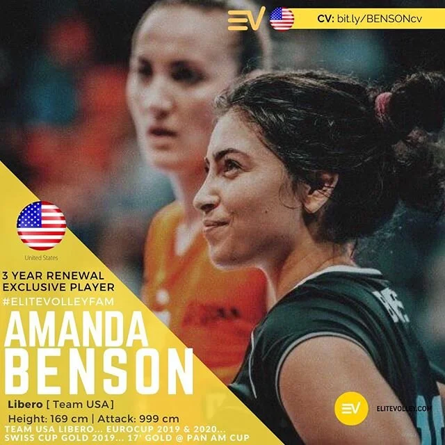 Heyyy Ooo... renewed our representation for 3 more seasons with tonight&rsquo;s #MATCHMVP vs @vcminsk  #AmandaBensonVolley! A Team USA LIBERO. .
Such a pleasure to work with such a professional. She&rsquo;s killing the @swiss.volley league with @nucv