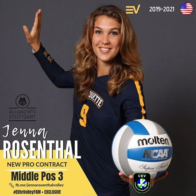 Jenna Rosenthal (USA) #TeamUSA NT SIGNS 2nd #PROVOLLEY CONTRACT for TWO SEASONS!  #EliteVolleyExclusivePlayer @jenna9rosenthal inks with the German Champion&rsquo;s @allianzmtvstuttgart and our #KrystalRiversVolley

POSITION: MIDDLE (POS 3) CV: bit.l