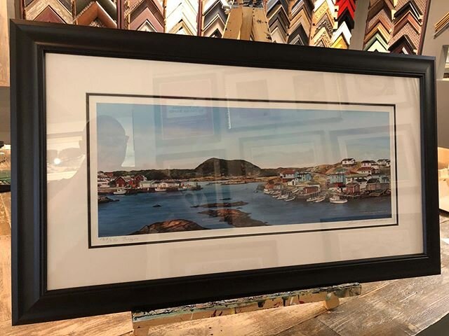 Burgeo, limited edition print by Louise Colbourne Andrews. Frame size 17&rdquo;x30&rdquo;. $295 plus tax. Shipped in Canada $360 plus tax. Contact 1(709) 640-5157 or message Chris Buckle or Picture it in a Frame on Facebook #art #cornerbrook #smallbu