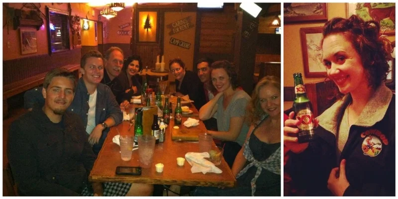A successful first show! We'll drink to that...