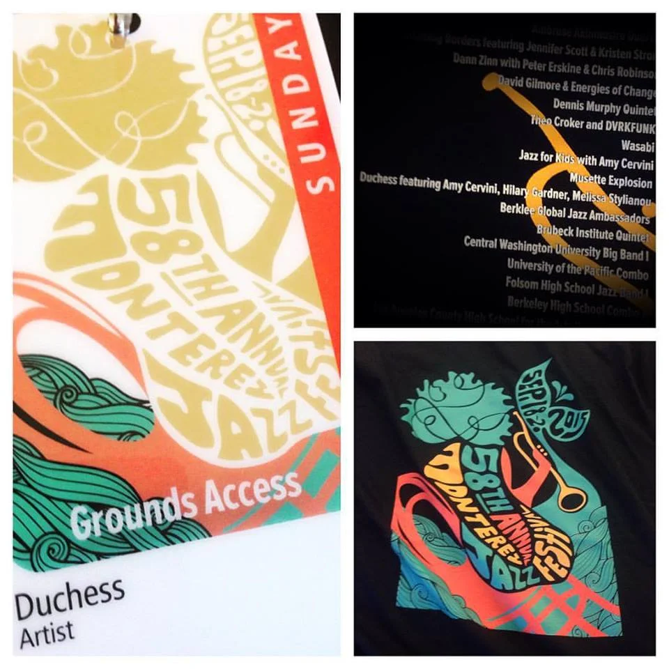 Monterey merch! (Can you spot us on the official festival t-shirt?) 
