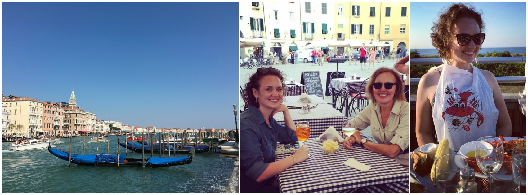 Hilary's summer highlights: Venezia, Aperol Spritzes in Lucca with mom, and a picture-perfect lobster dinner in Montauk.