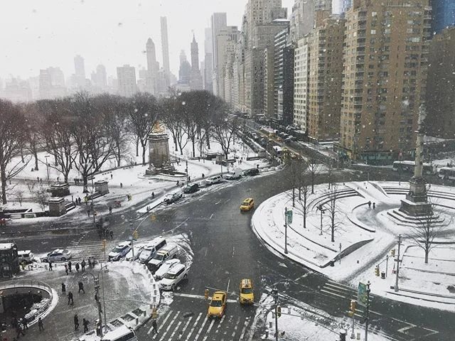 The view from atop Jazz at Lincoln Center...it snowed throughout both sets...