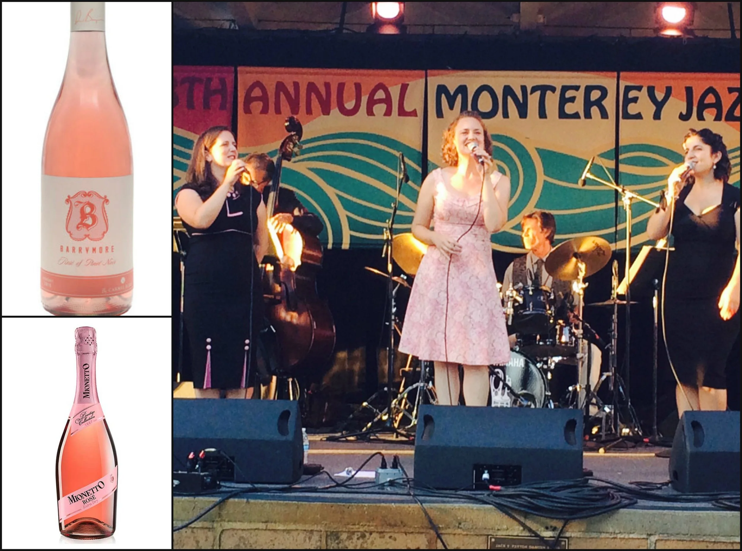 Above: effervescent, delightful, the pink of perfection, and just right for summer! (Oh, and the wine was good, too.) Thanks for the hooch, Fred!