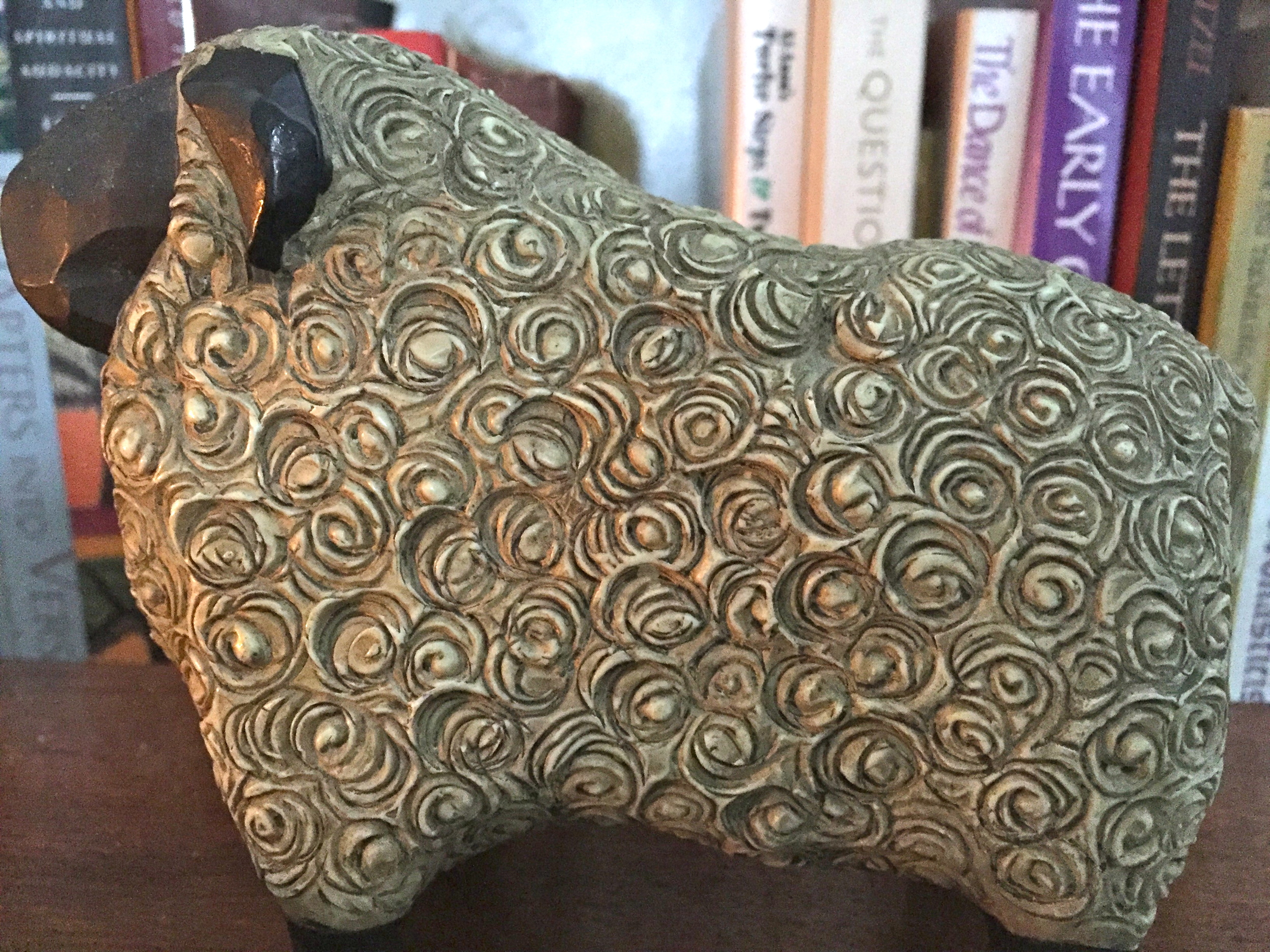 A gift from my husband to remind me of the flock in my care, and the wooly flock I dream of creating