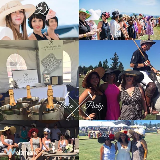 There were a number of beautiful hats worn during our Derby Hat Parade at this years #SeattlePoloParty. Alvin Goldfarb Jewelers (@ag_jeweler) of Bellevue, WA furnished the prizes for the category winners.  #SeattlePoloParty #SeattlePolo #PoloParty