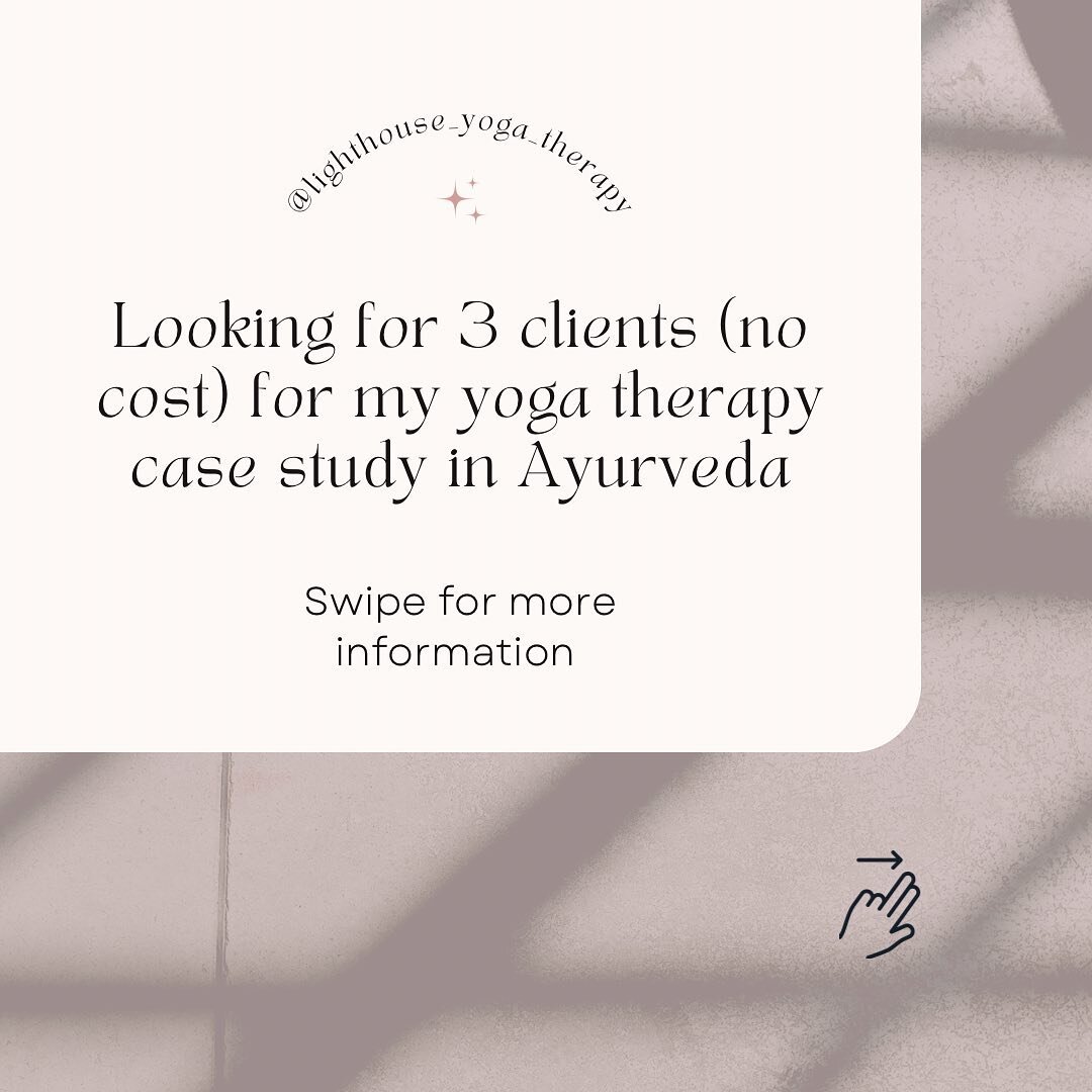 EDIT: THIS IS FILLED 🚨Interested? I&rsquo;m looking to take 3 clients for my case studies. I am beginning a Mentorship with the amazing Chinnamasta Stiles for a deeper dive into Ayurvedic Yoga Therapy. Please swipe thru and message me to connect🙏🏽