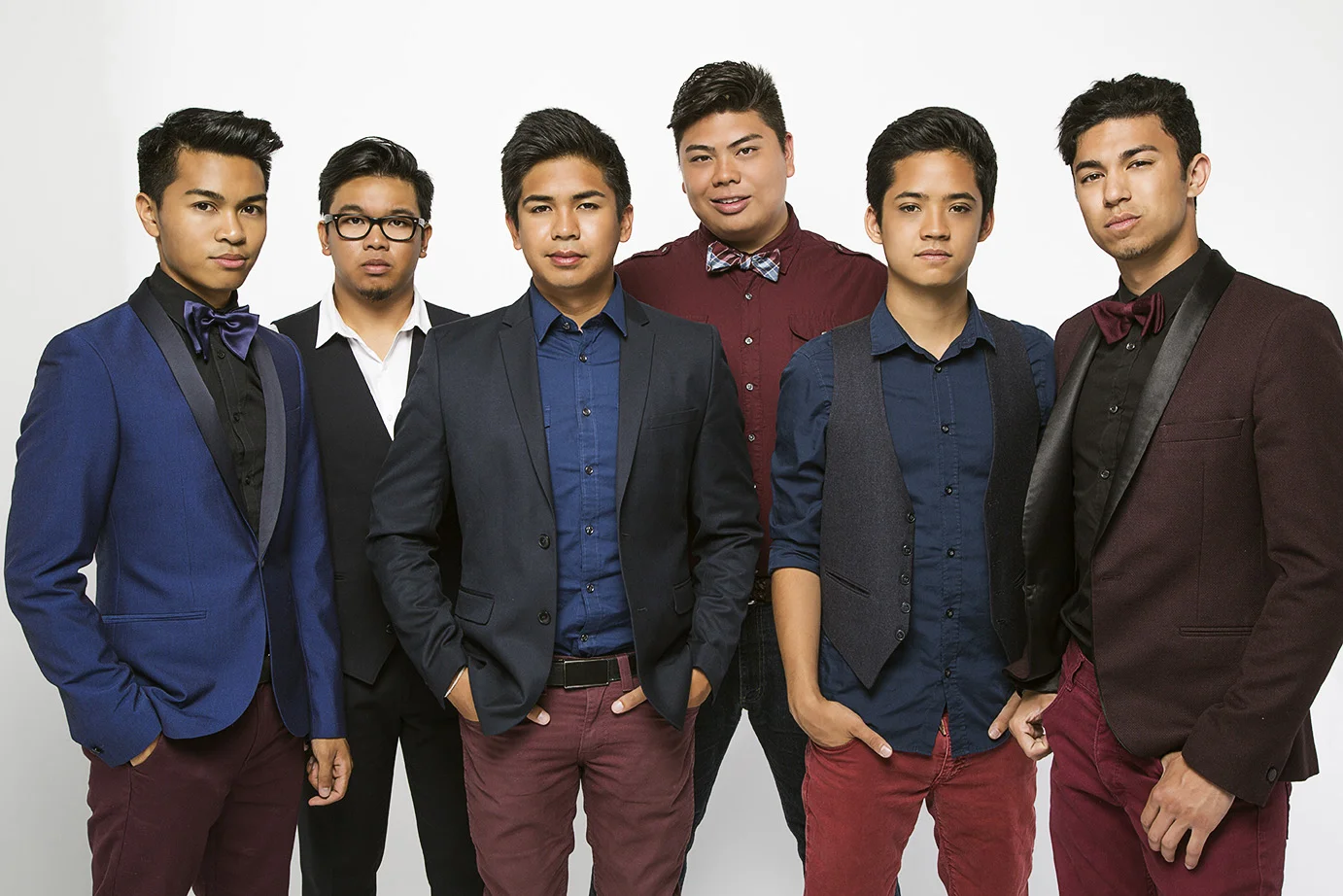 The Filharmonic, a boy band unique in their musical talent and cultural diversity. The group of Filipino-American youngsters who were featured in NBC’s hit musical competition, “The Sing-Off”, has much to sing about. Making the semi-finals, finishing the first “Sing-Off” National tour, sharing the stage with The Black Eyed Peas and Pentatonix, then being part of the movie Pitch Perfect 2 is only the kick-off to their amazing journey! They consist of six members: Vocalists VJ Rosales, Joe Caigoy, Trace Gaynor, and Barry Fortgang, Vocal Bass Jules Cruz, and Beat boxer Niko Del Rey. Their melodic vocal style exemplifies an urbanesque hip hop sound with 90's nostalgia. 