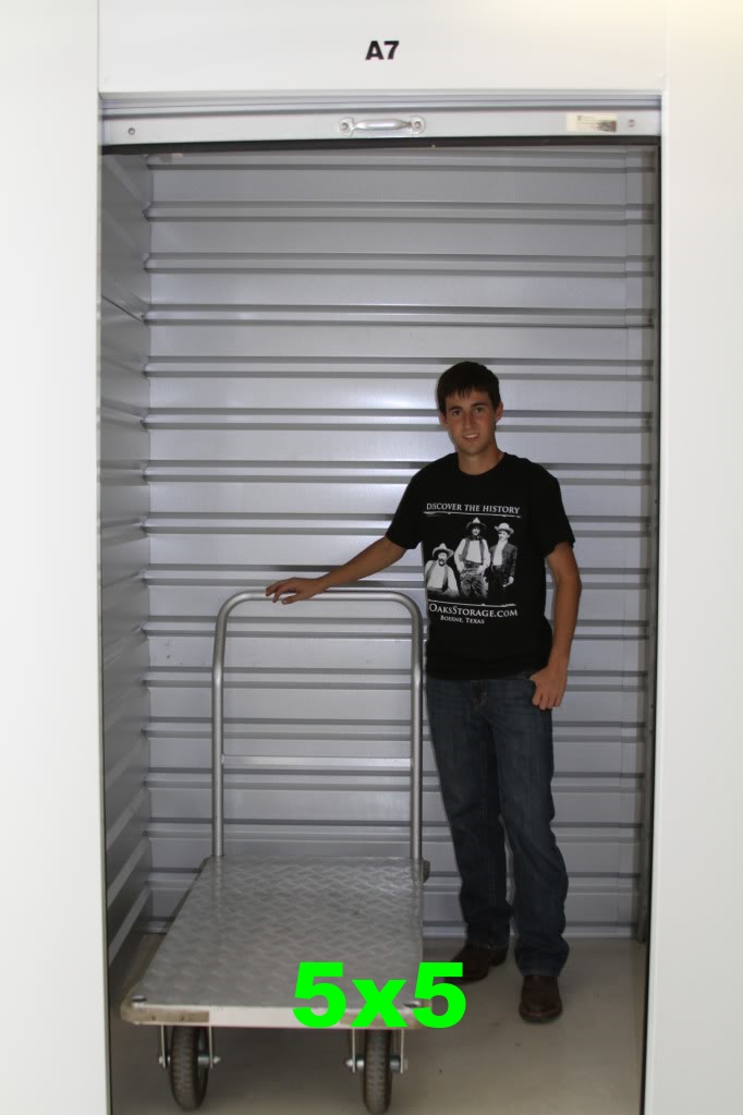 About 25 square feet. Contents of a large closet.