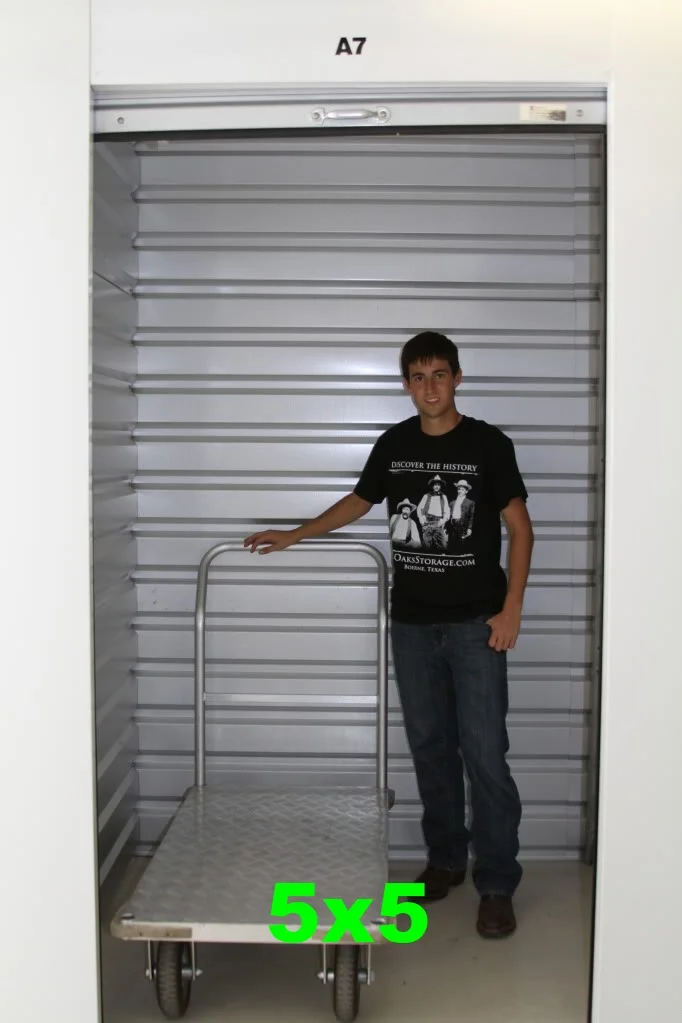 About 25 square feet. Contents of a large closet.
