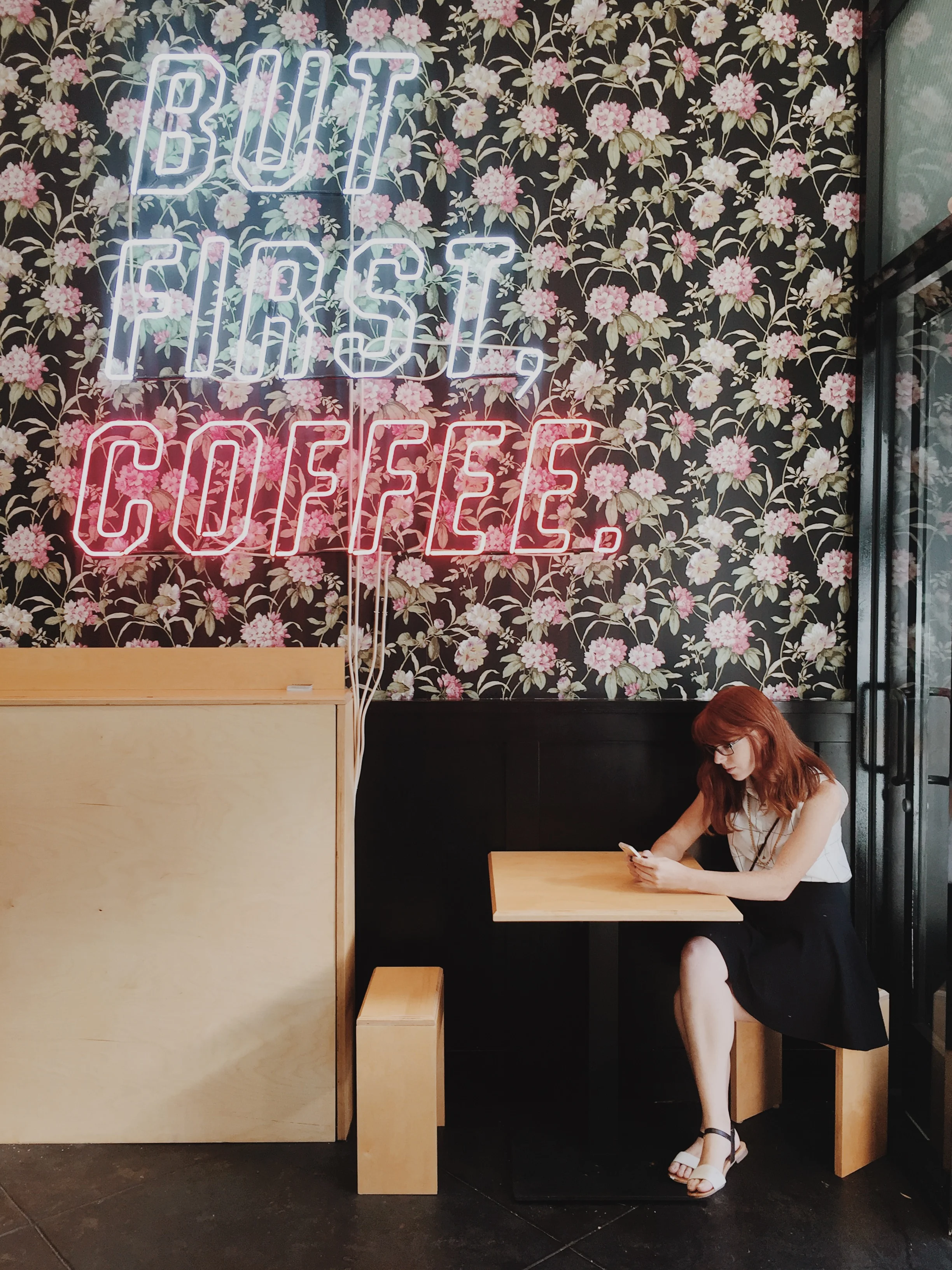 A perfect example of me falling for social media trends: taking this "coveted" photo at a popular coffee shop in LA. Anyone who knows me or follows my work can instantly tell that this photo is not very "me" at all.