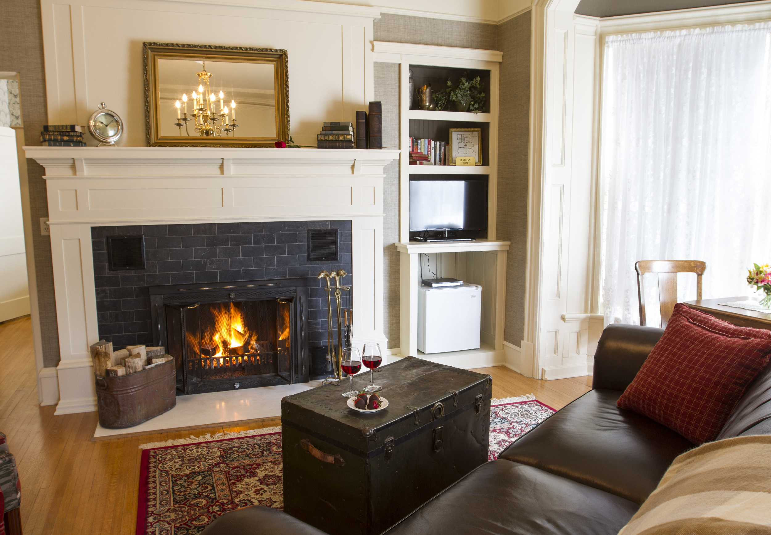 Fireplaces in every suite