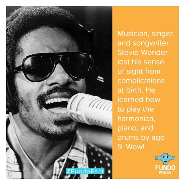 Did you know? #FundoABC #WorldOfFundo #Reading #Learning #kidsbooks #BlackAuthor #ArtEducation #Literacy #Family #FundoFacts #StevieWonder #Music #Arts #STEM #Creativity