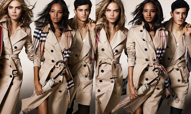 First look at Burberry' s Fall/Winter 2014 campaign, featuring Cara Delevingne, Callum Ball, Malaika Firth, Oli Green, Tarun Nijjer and Suki Waterhouse photographed by Mario Testino.