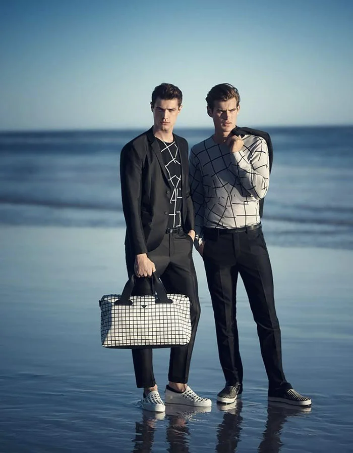 Andy Walters, Jakub Zelman and Matt Trethe front the Spring/Summer 2015 campaign ofEmporio Armani, shot by Boo George.