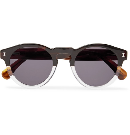 ILLESTEVA Leonard Round-Frame Two-Tone Acetate Sunglasses