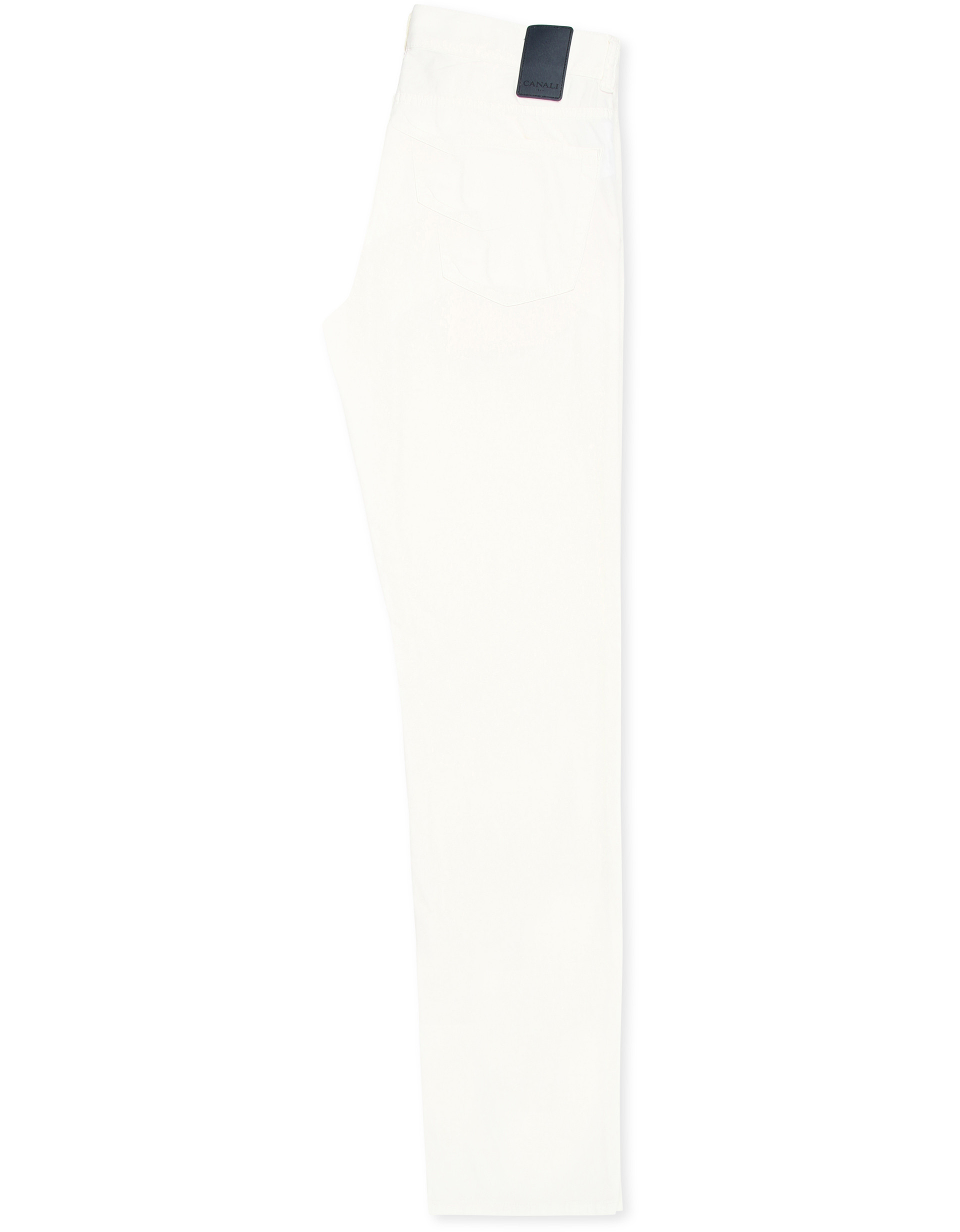 WHITE COTTON-SILK TWILL 5 POCKET PANTS