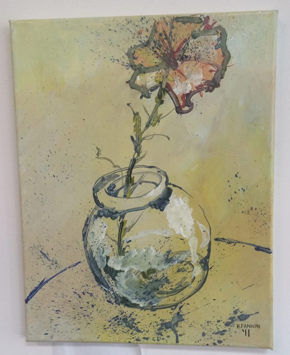 Round Vase Orange Flower Artist Harley Fannin Painted Cow Gallery