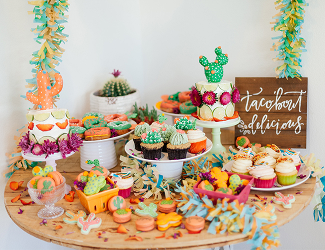 Vibrant Coral & Green Fiesta Birthday Party
