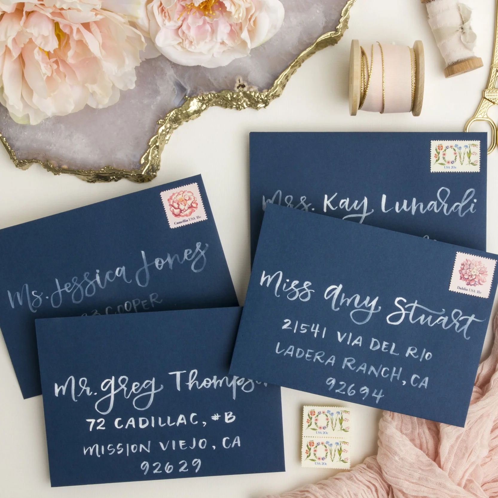 BRUSH PEN CALLIGRAPHY ENVELOPES: $3.00/EA