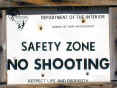 No shooting is allowed in Rhyolite.