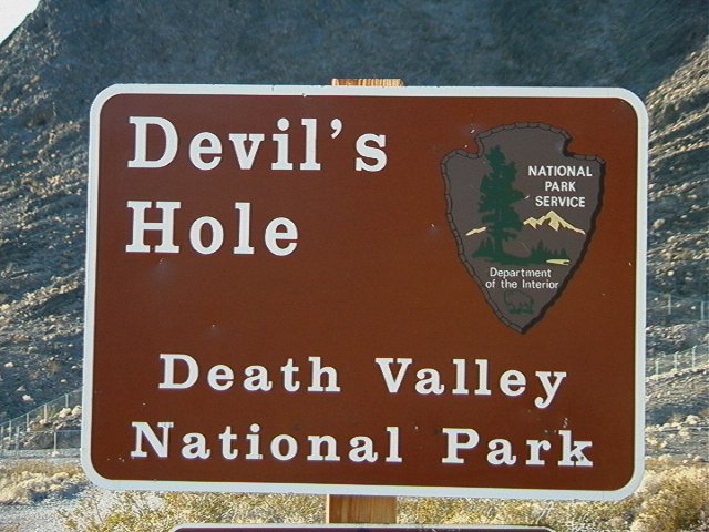 Sign marking the location of Devil's Hole