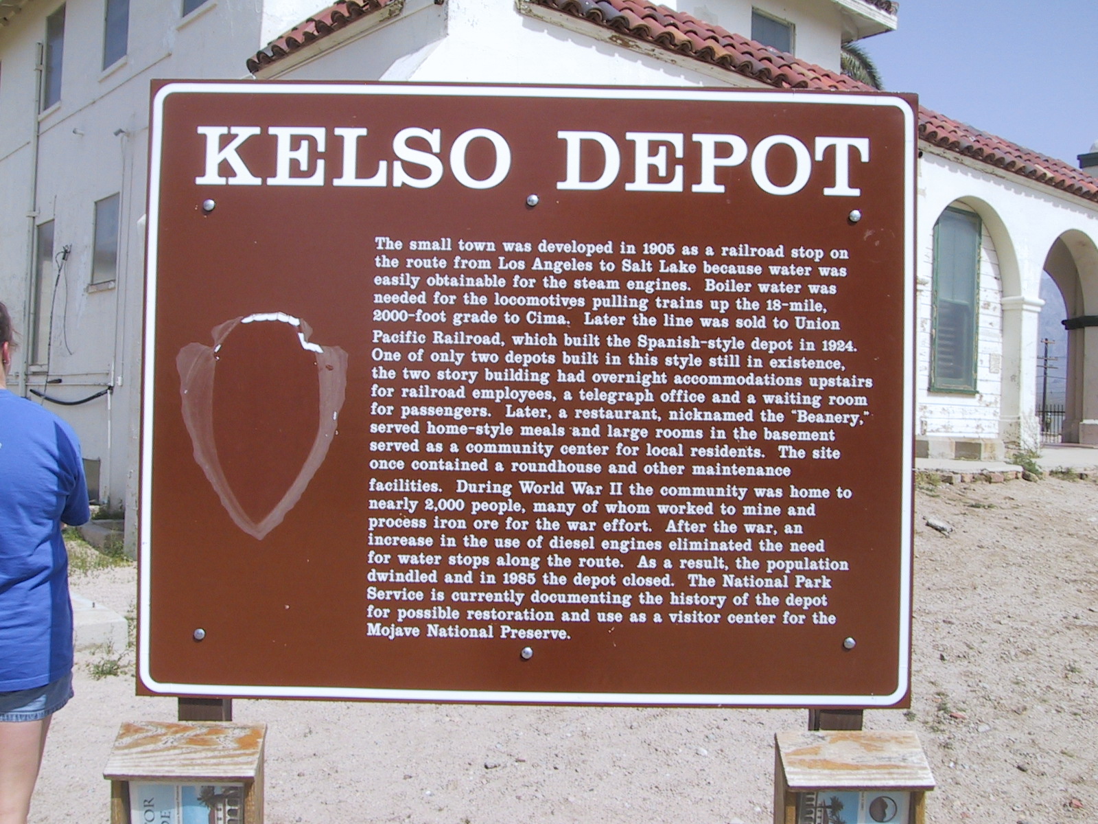 Sign at the Kelso Depot