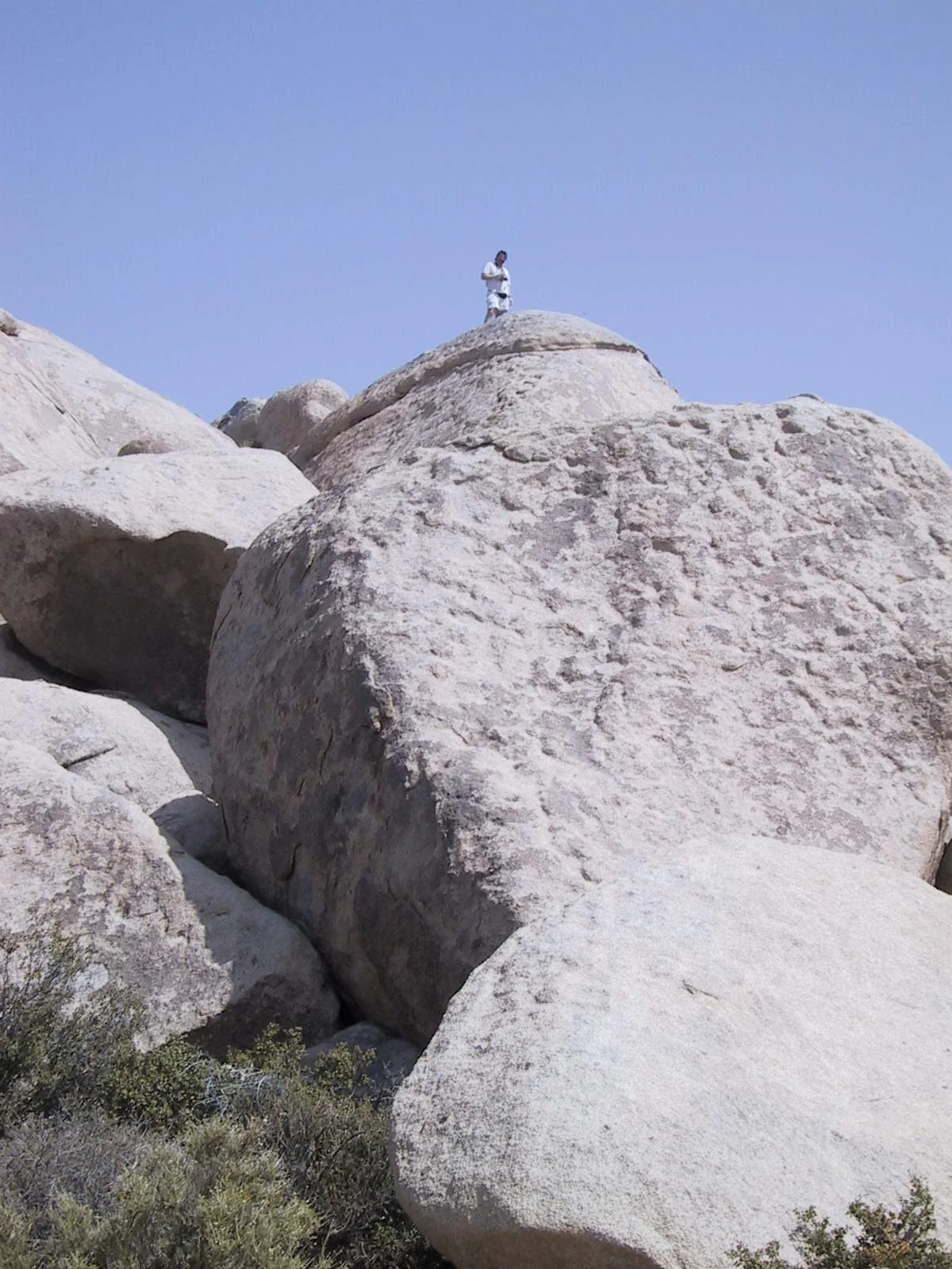 Eric is at the top of the rock pile