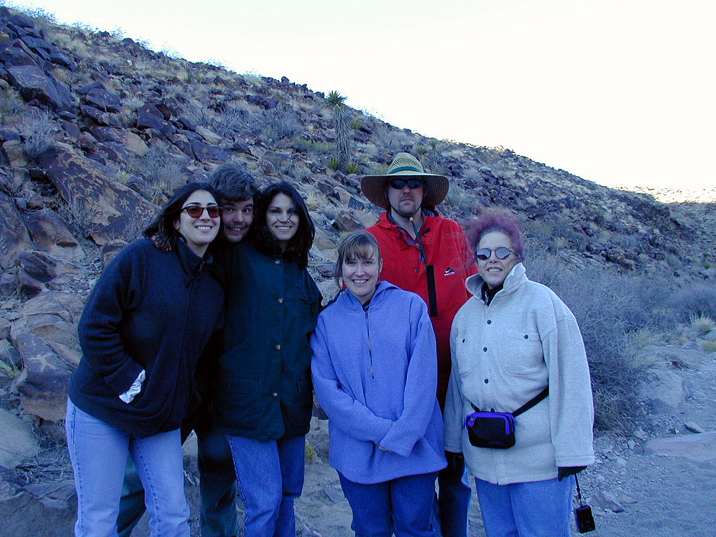 Renee, Mike, Nancy, Angie, Ted, and Maria. Petroglyphs are all over the place here.
