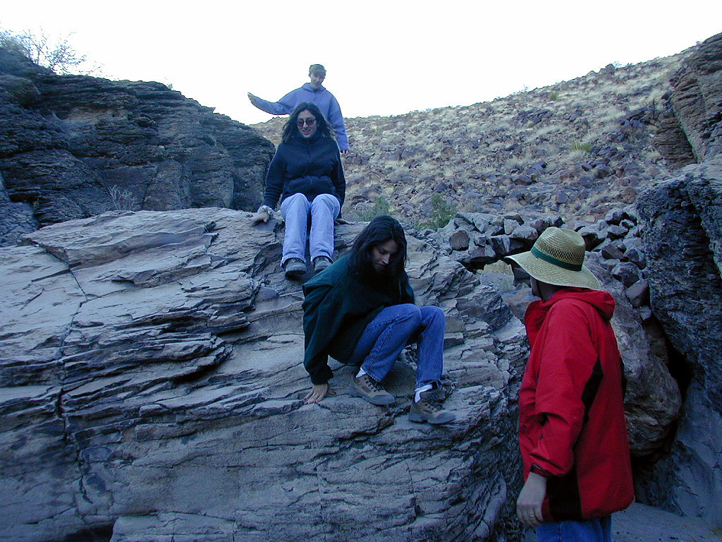 It was a bit easier descending down the mini-cliffs we had ascended earlier.