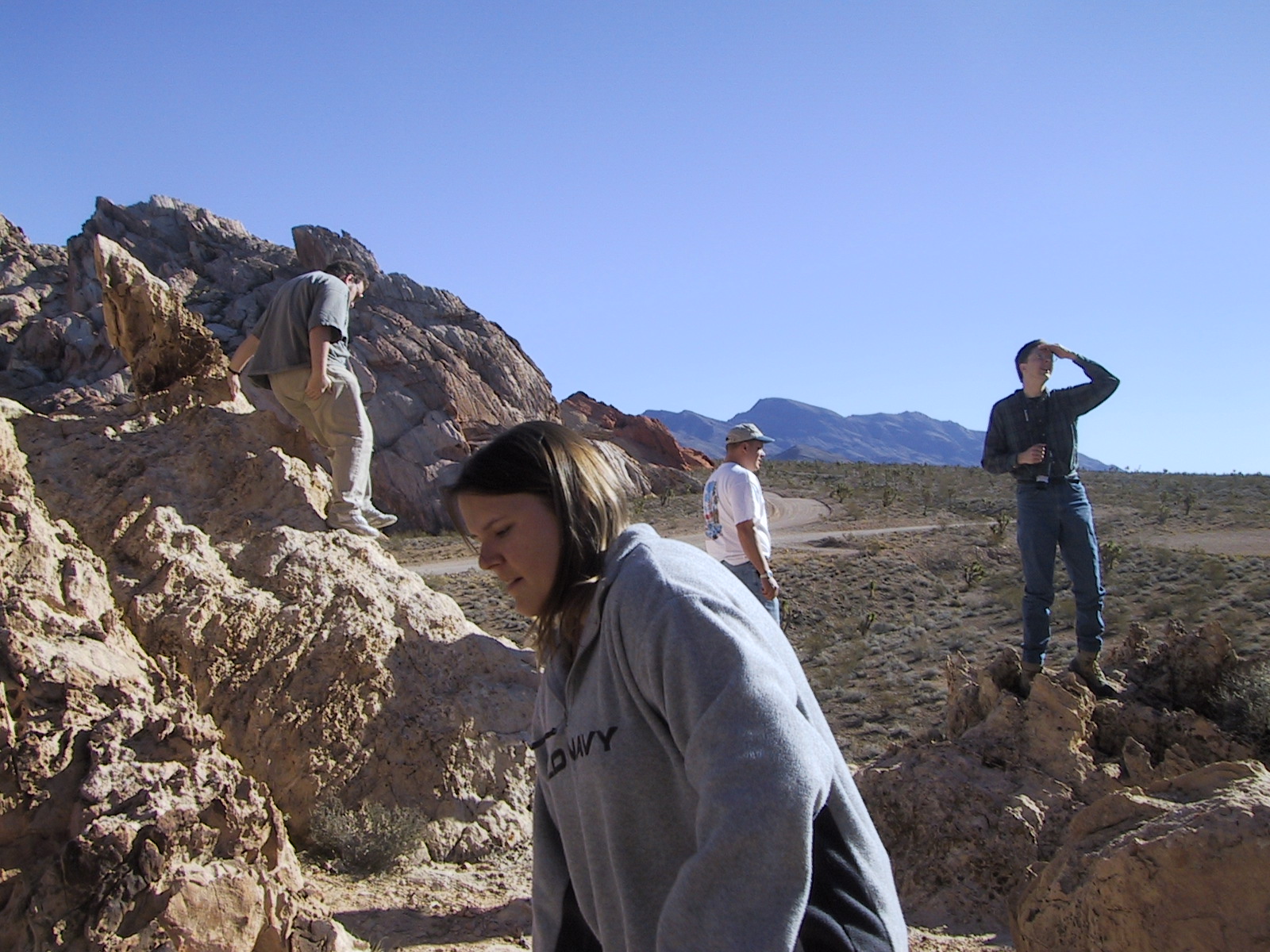 Scrambling over the rocks