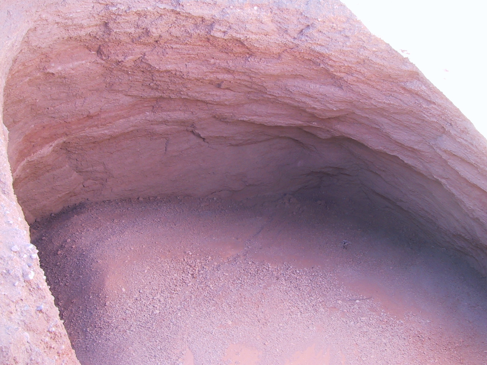 The bottom of Devil's Throat is filled with dirt