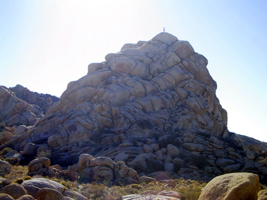 Kendal waves from the very top of this mountain of boulders. You may have to click on this picture to be able to see him.